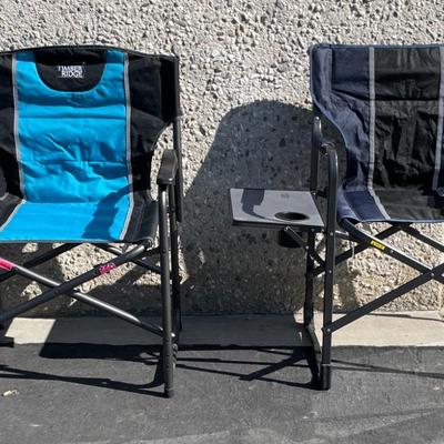 Folding Outdoor Director-Style Camping Chairs with Side Tables