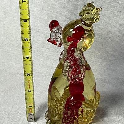 Murano yellow/red poodle