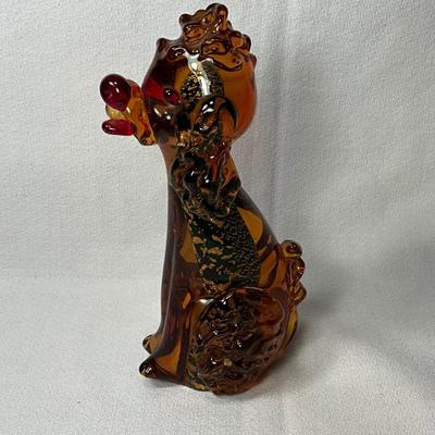 Murano Amber/Green Poodle