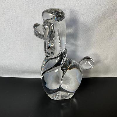 Daum France Clear Crystal 9” Poodle