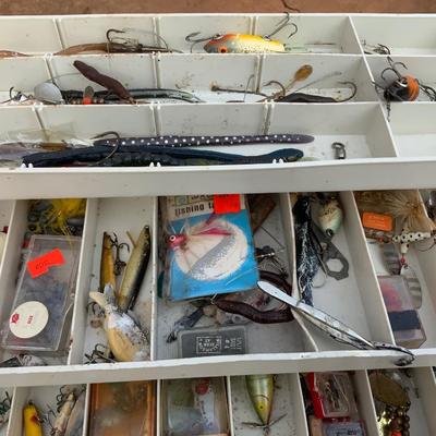 Vintage Rebel Tackle Box full of fishing items