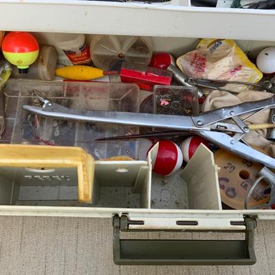 Vintage Rebel Tackle Box full of fishing items