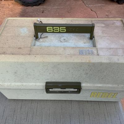 Vintage Rebel Tackle Box full of fishing items