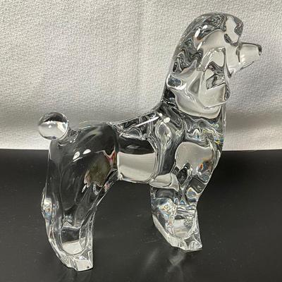 Rare, Baccarat Clear Crystal 5” Poodle Dog