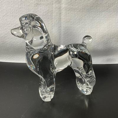 Rare, Baccarat Clear Crystal 5” Poodle Dog