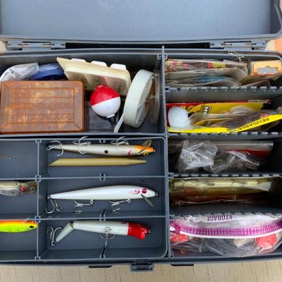 Magnum Over and Under Plano Box full of fishing lures and more