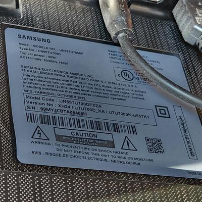 Samsung 55" Tv UN55Tu700DF Tested w Remote Smart TV Netflix Prime Video