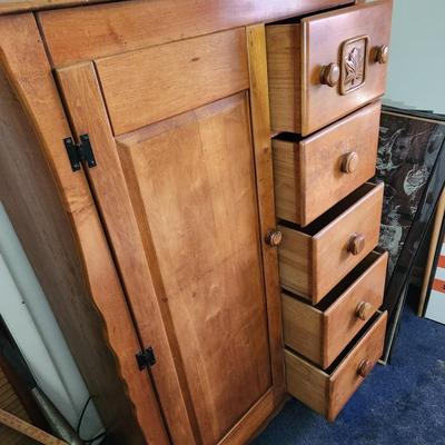 Vintage Virginia House Solid Maple Wardrobe Dresser Chest 36x18x57