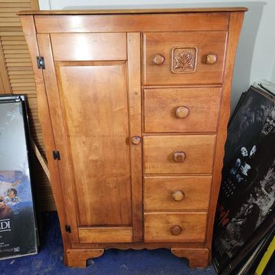 Vintage Virginia House Solid Maple Wardrobe Dresser Chest 36x18x57