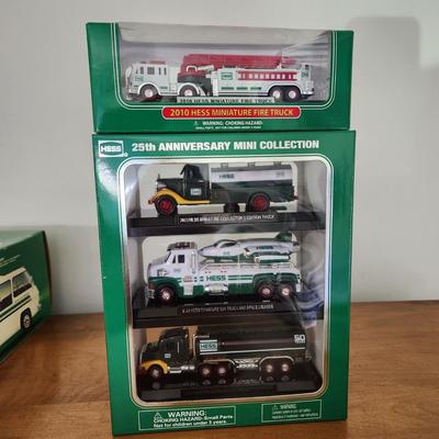 Hess Trucks Mini Collection 3 Pack 25th Anniversary + 2010 Mini Fire truck