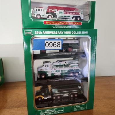 Hess Trucks Mini Collection 3 Pack 25th Anniversary + 2010 Mini Fire truck