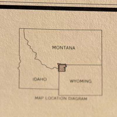 Framed Vintage Multi-Color Map of Yellowstone National Park