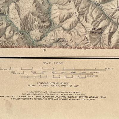 Framed Vintage Multi-Color Map of Yellowstone National Park
