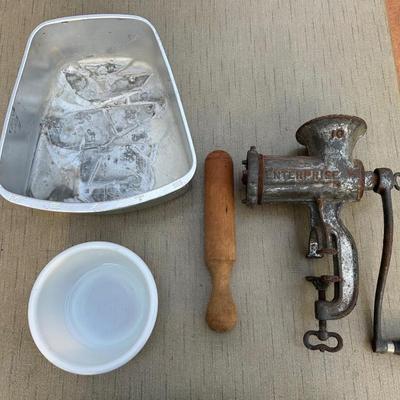 Vintage Meat Grinder, Pan and More!