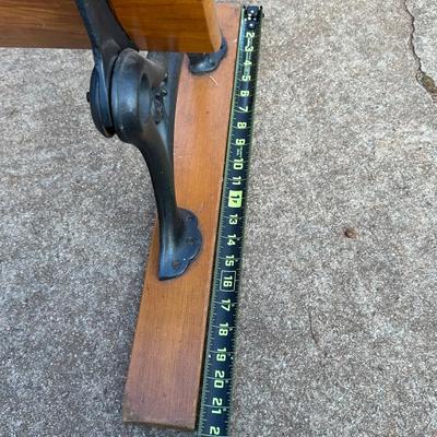 Vintage Wood & Iron School Chair and Small Framed Artwork