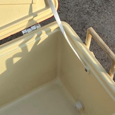 Red Vintage Igloo Cooler & Coleman Water Bottle