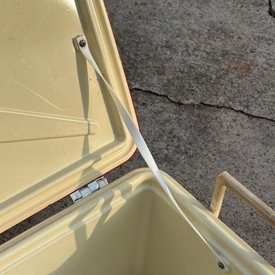 Red Vintage Igloo Cooler & Coleman Water Bottle