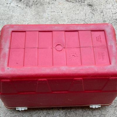 Red Vintage Igloo Cooler & Coleman Water Bottle