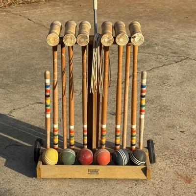 Vintage Forster Wooden Croquet Set