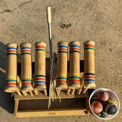 Vintage Forster Wooden Croquet Set