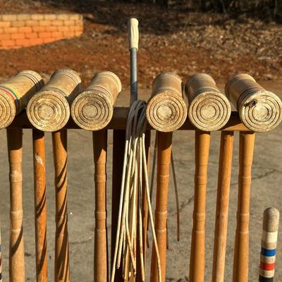 Vintage Forster Wooden Croquet Set