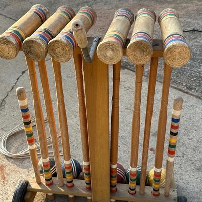 Vintage Forster Wooden Croquet Set