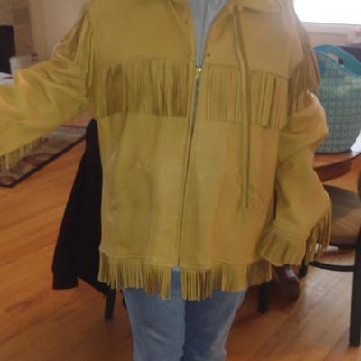 Berman Buckskin Co. Genuine Buckskin Coat with Fringe- Size 50
