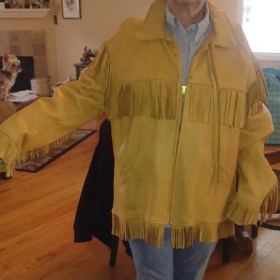 Berman Buckskin Co. Genuine Buckskin Coat with Fringe- Size 50