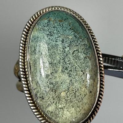 Large Gemstone and Sterling Silver Ring 8.5