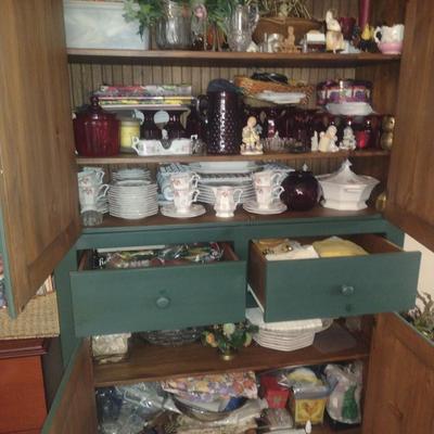 Wooden Storage Cabinet- Approx 48" Wide, 18" Deep, 80 1/2" Tall