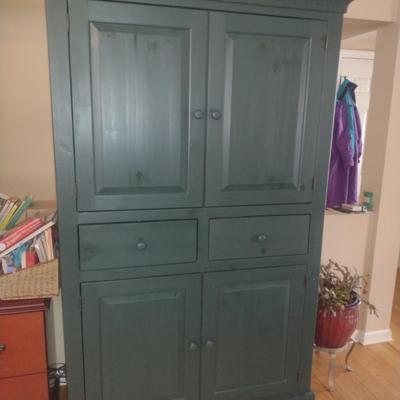 Wooden Storage Cabinet- Approx 48" Wide, 18" Deep, 80 1/2" Tall