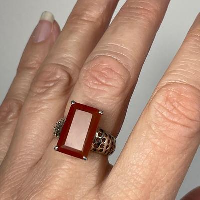 Carnelian Sterling Silver Ring 8