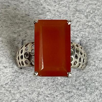 Carnelian Sterling Silver Ring 8