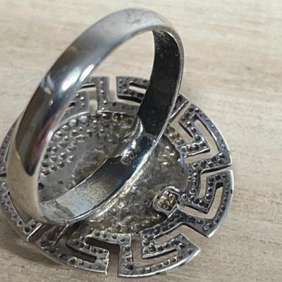Lapis Greek Key Sterling Ring 8
