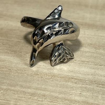 Sterling Silver Dolphin Ring 8