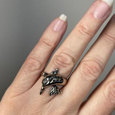 Sterling Silver Dolphin Ring 8