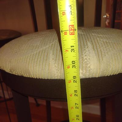 Set of Four Bar Stools with Upholstered Seats- Approx 16 1/2" Wide, 30 1/2" Tall (Seat)