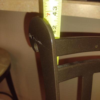 Set of Four Bar Stools with Upholstered Seats- Approx 16 1/2" Wide, 30 1/2" Tall (Seat)