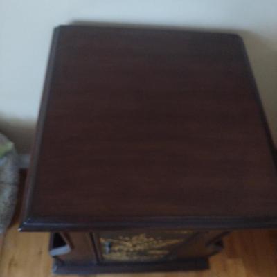 Contemporary Storage Accent Table with Double Magazine/Book Racks