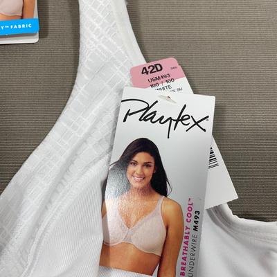Playtex White 42 D Cool Underwire Bra New!