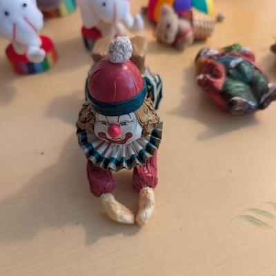 Plastic Fabric Porcelain Paper Mache Circus Figures Lot 6
