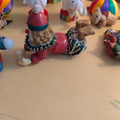 Plastic Fabric Porcelain Paper Mache Circus Figures Lot 6