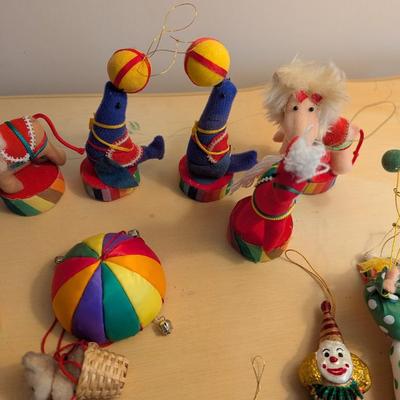 Plastic Fabric Porcelain Paper Mache Circus Figures Lot 6