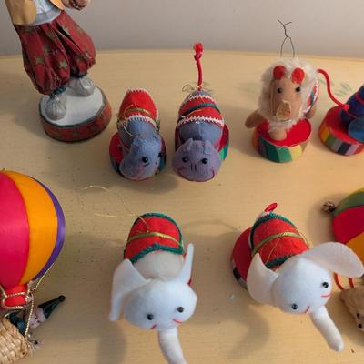Plastic Fabric Porcelain Paper Mache Circus Figures Lot 6