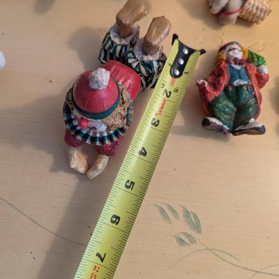Plastic Fabric Porcelain Paper Mache Circus Figures Lot 6