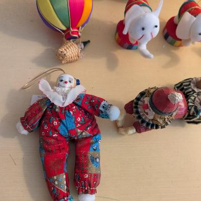 Plastic Fabric Porcelain Paper Mache Circus Figures Lot 6