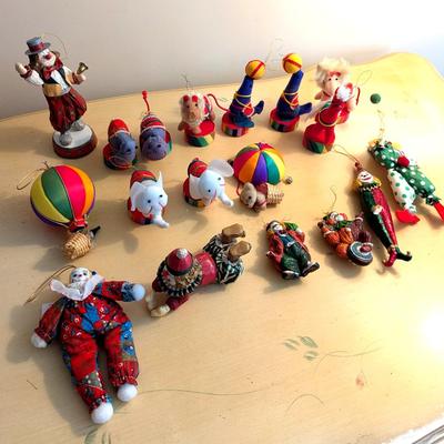 Plastic Fabric Porcelain Paper Mache Circus Figures Lot 6