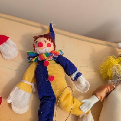 Wooden Fabric Porcelain Paper Mache Circus Figures Lot 7