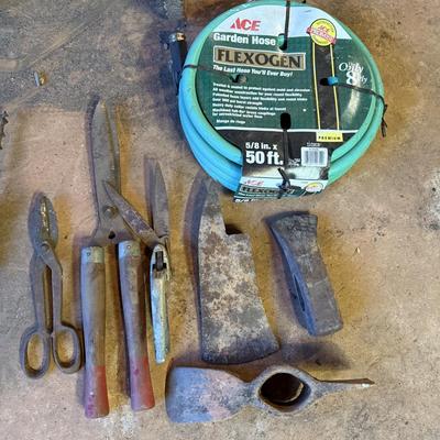 Antique Lawn Mower & Vintage Used Gardening Tools