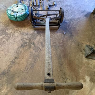 Antique Lawn Mower & Vintage Used Gardening Tools